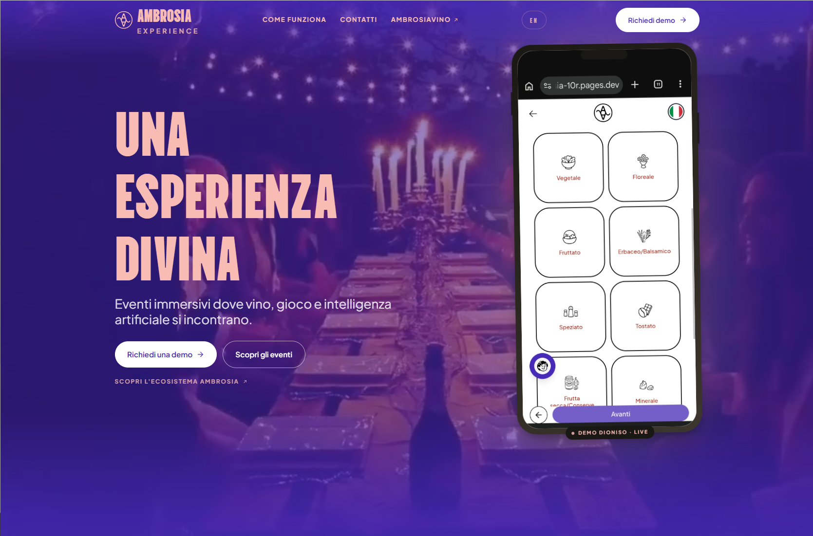 Ambrosia Experience: una esperienza divina, eventi immersivi dove vino, gioco e intelligenza artificiale si incontrano