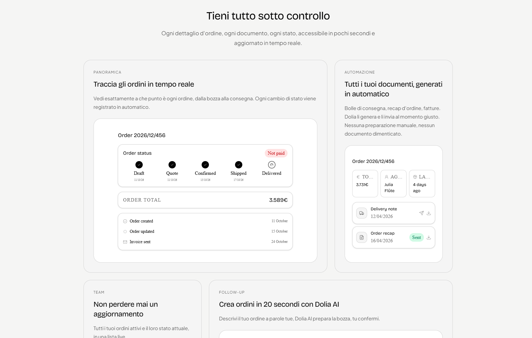 Una rete commerciale coordinata: agenti e distributori che lavorano sugli stessi dati in Dolia